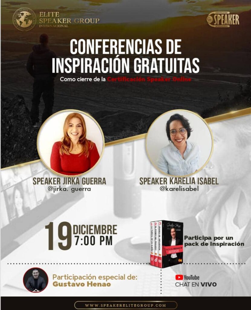 flyer Conferencia Karelia Kirka Guerra Gustavo Henao